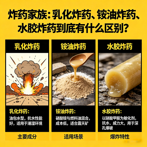 迭部炸药家族：乳化炸药、铵油炸药、水胶炸药到底有什么区别？